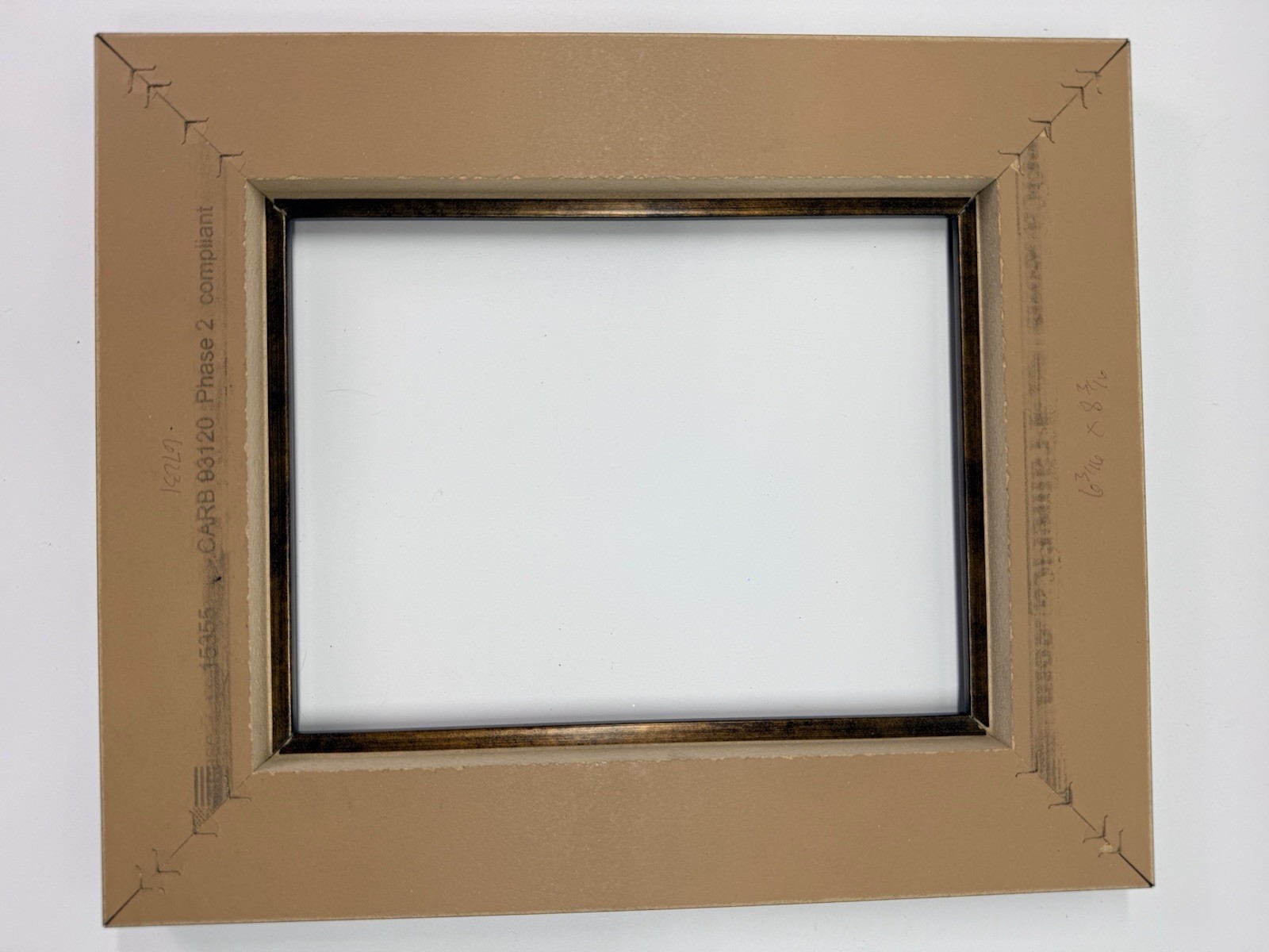 Picture Art Frame Black Wood Bronze Antique Gold Trim 6 3/16 x 8 3/16 Opening