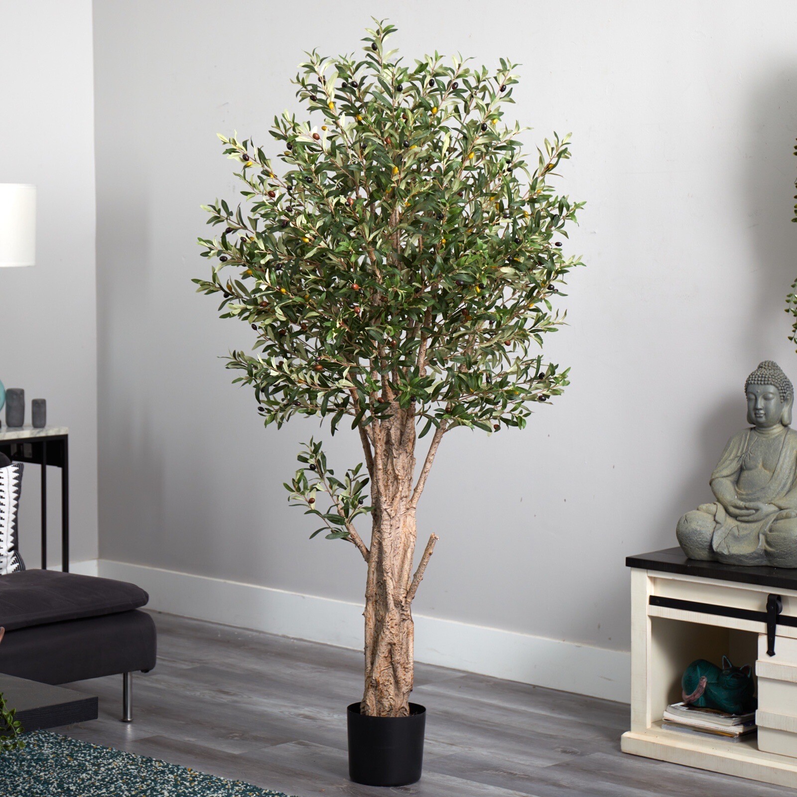 6Ft Artificial Giant Olive Tree w/3864 Branches Home Decor. Retail $729