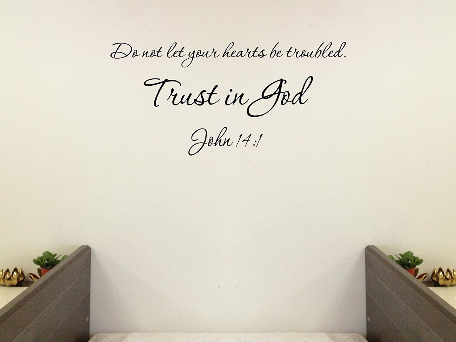 Trust in God John 14:1 Bible Verse vinyl Wall Art Sticker Decal Home quote