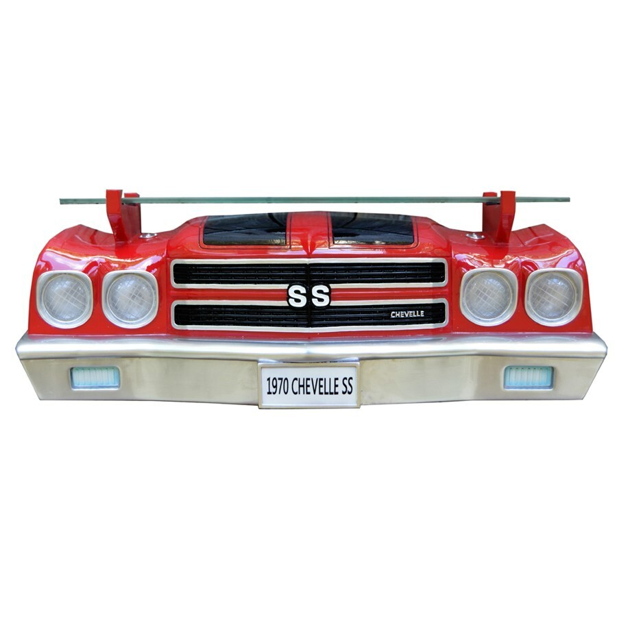 Red 1970 Chevy Chevelle SS Front Wall Shelf w/ Battery Powered LED Headlights