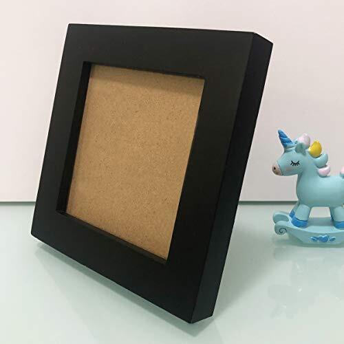 4×4 Picture Frames Black Square. Solid Wood Frame, Real Glass Panel.On the