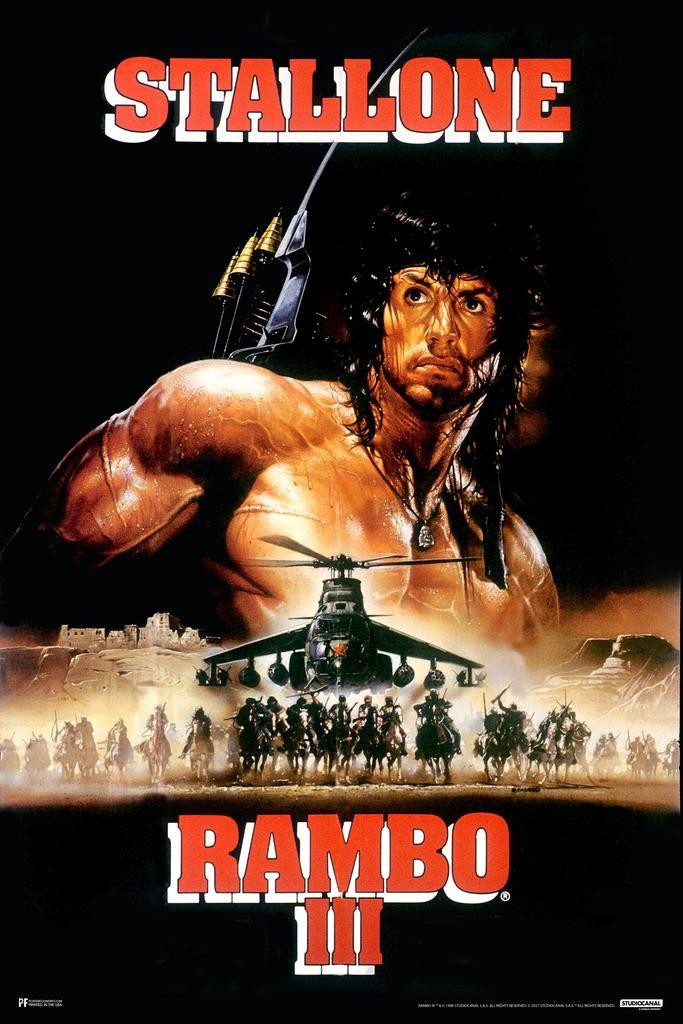 Rambo III 3 Italy Italian 80s Movie Theater Action Art Print Poster 24×36