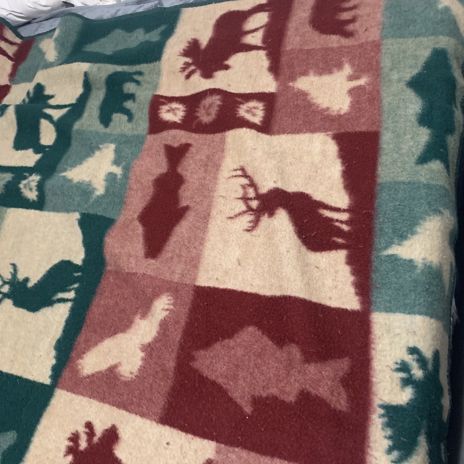 Biederlack Wildlife Lodge Cabin Throw Blanket Deer Moose Fish Woodland Wildlife