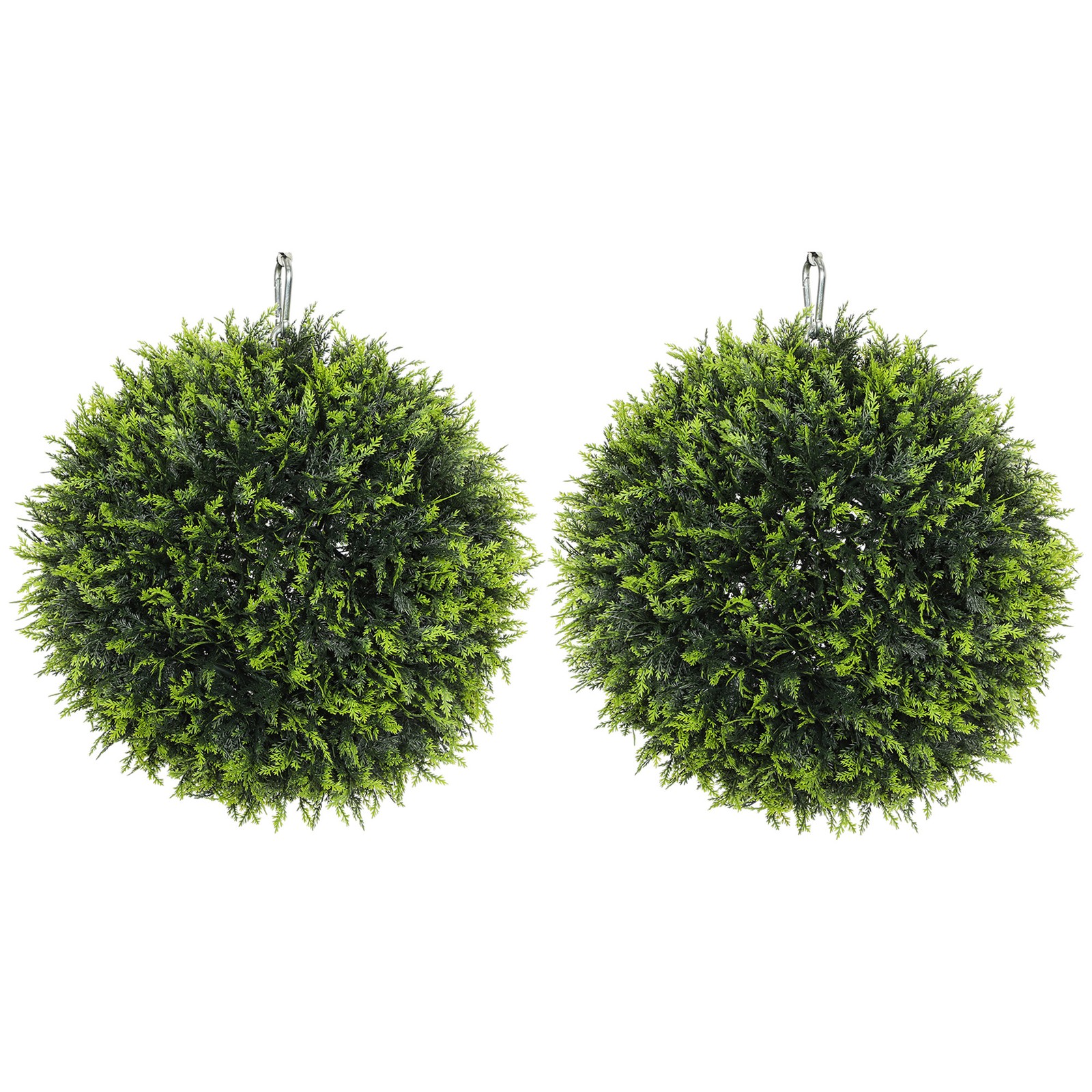 18 In Artificial Plant Topiary Set of 2 Boxwood Balls Outside Decor Porch Garden