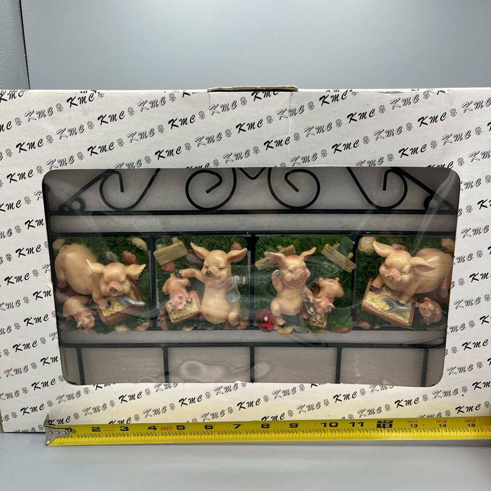 15″x11″ Wall Plaque Key Holder Coat Hanger Pig Theme KMC Branded Home Decor