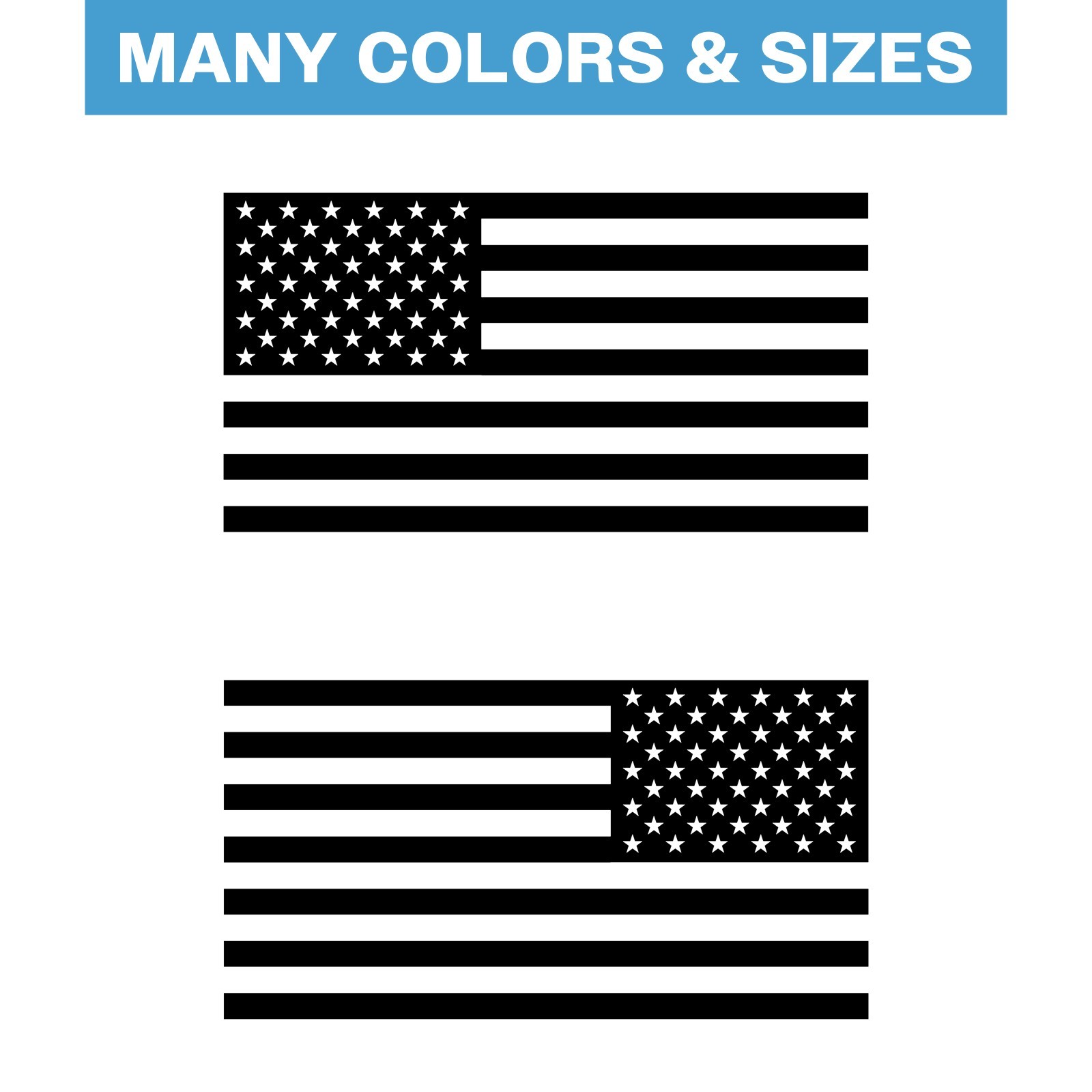 American USA Flag Mirror Image Vinyl Decal Sticker Patriotic X2