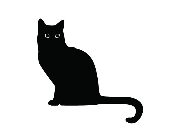 Cat Tail Down – Black Cat#5 DieCut Vinyl Decal 4-21 in Kitty Cat Outdoor Sticker