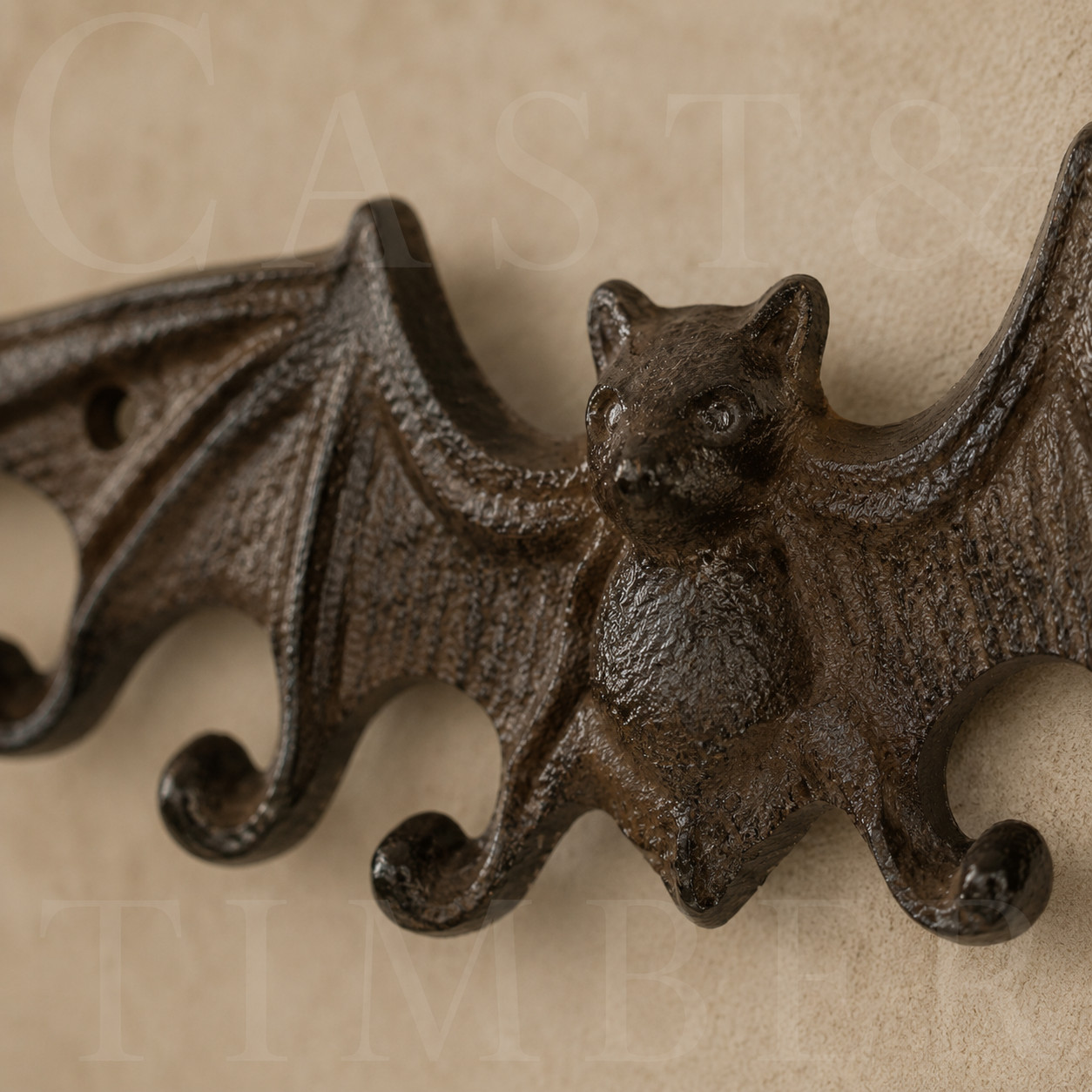 Austin Bat Wall Hook – Rustic Cast Iron Key Holder, Gothic Decor Gift for Bat Fa