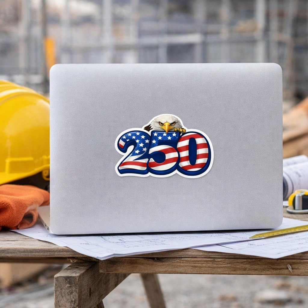 250 Anniversary Stickers, 3 Pcs Pack USA American Flag Sticker Decal Bald Eagle,