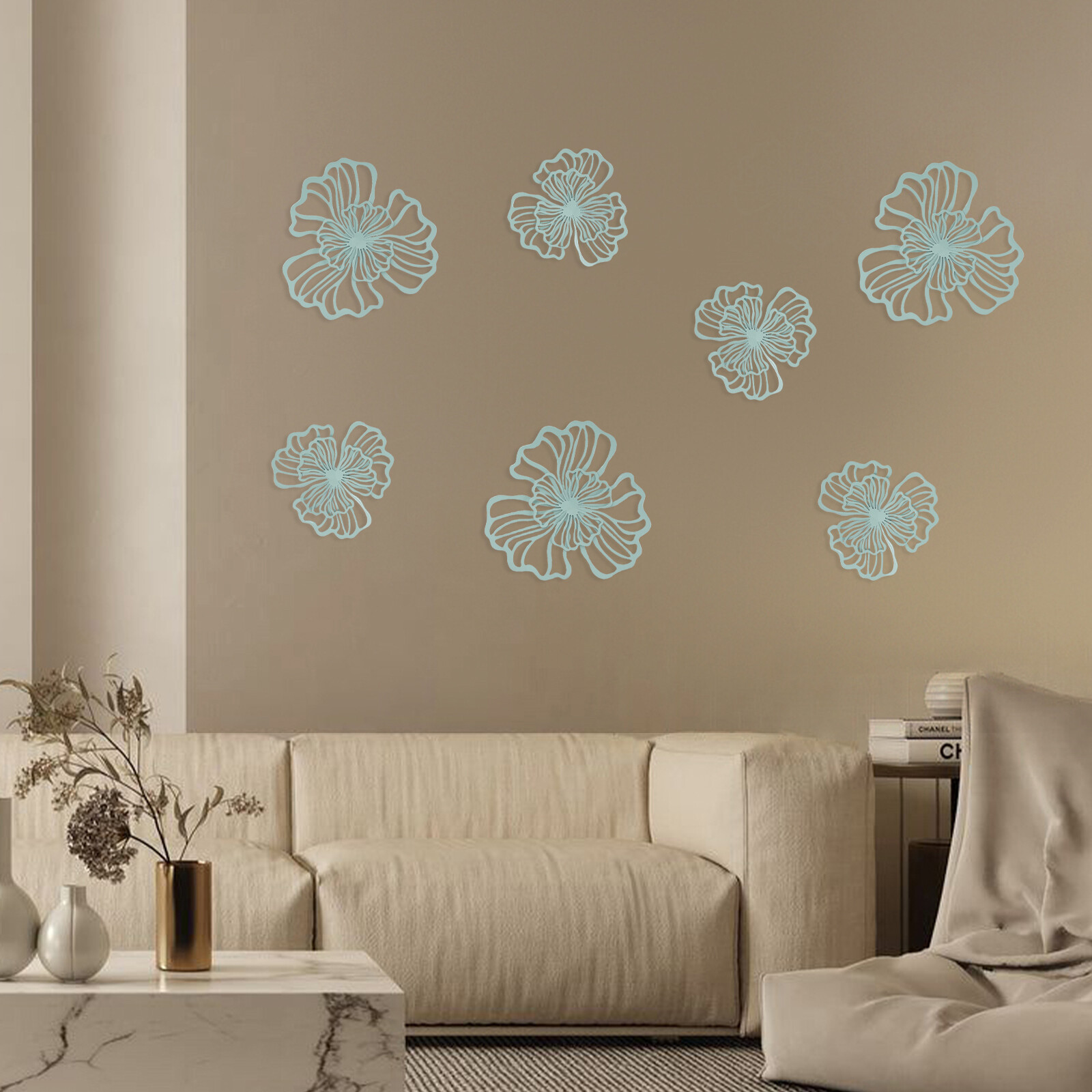 7-Piece Metal Wall Decor Wall Hanging Wall Art Decor for Living Room and Bedroom