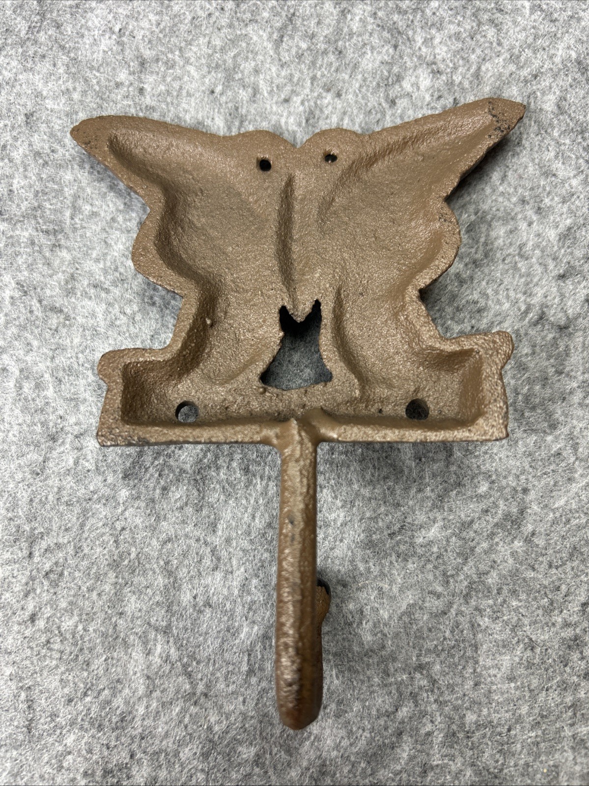 Butterfly Hook Cast Iron Rustic Brown Key Rack Garden Hat Coat Towel Hanger