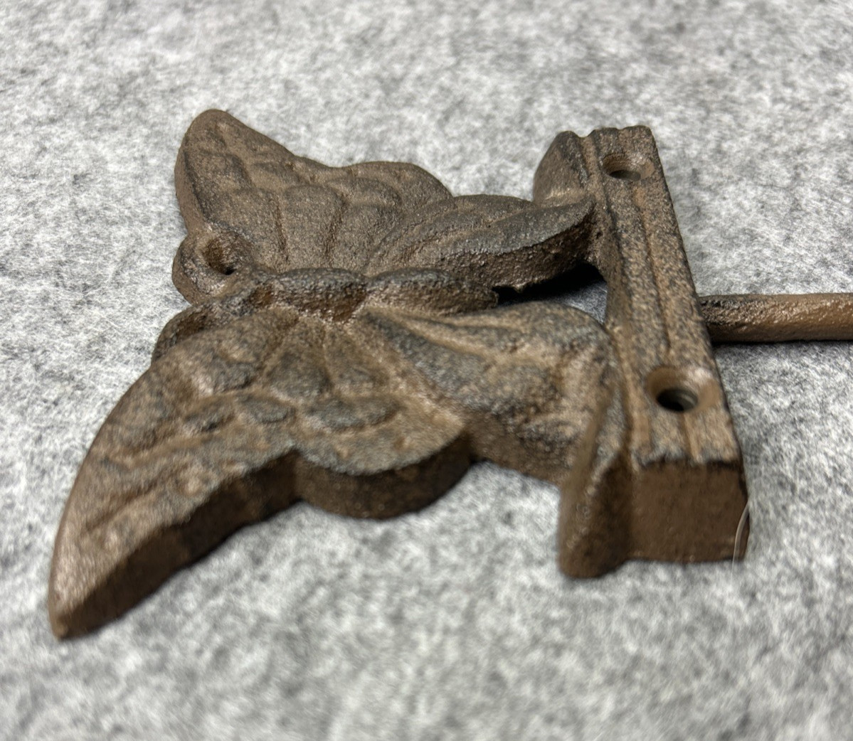 Butterfly Hook Cast Iron Rustic Brown Key Rack Garden Hat Coat Towel Hanger