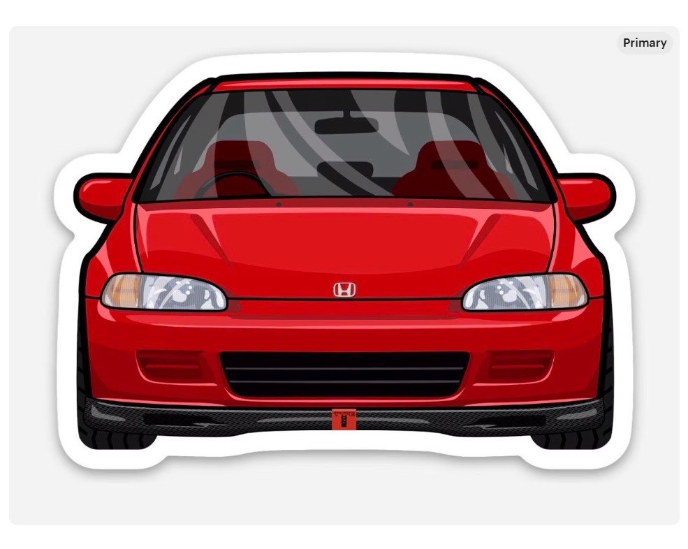 3” Civic Sticker ej eg type r Decal Matte Finish Dishwasher Safe