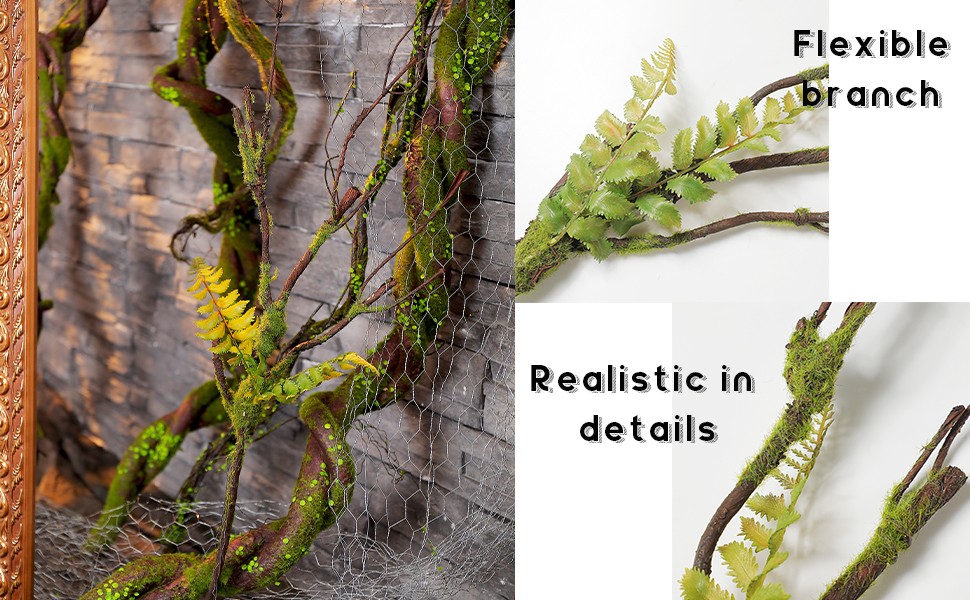 2Pcs 100cm/39in Artificial Cherry Blossom Trees Branches Natural Garland Wood