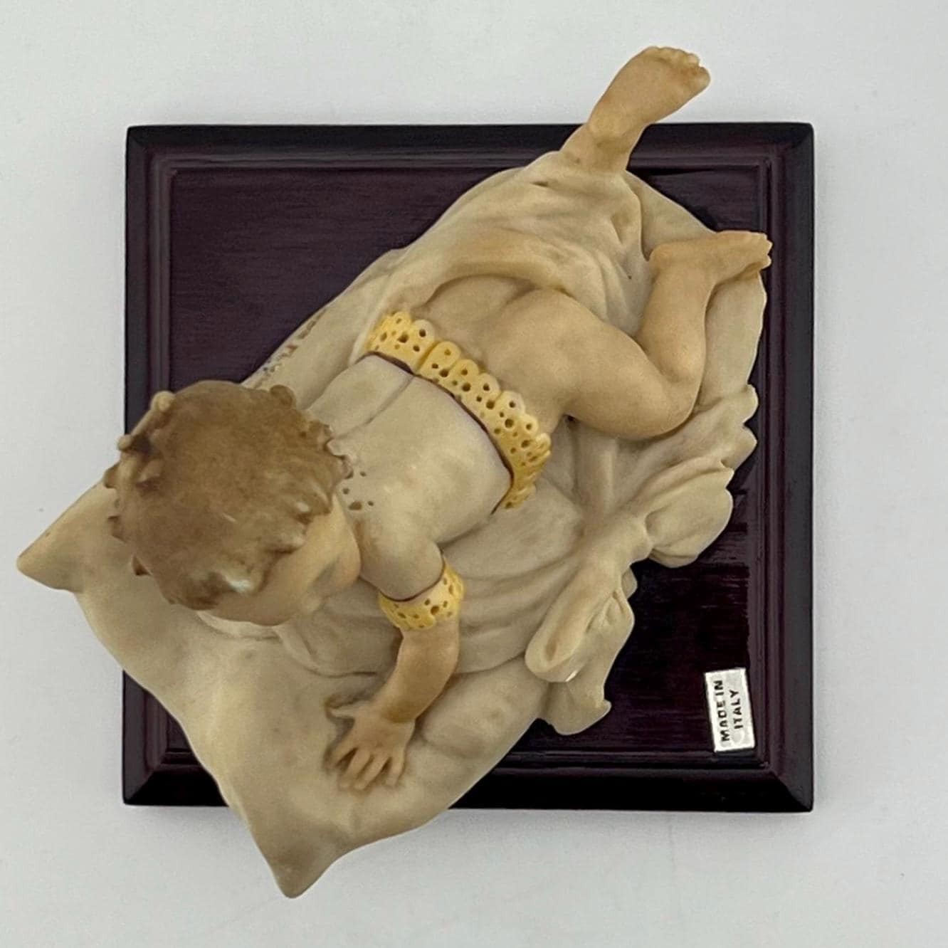 Baby Cherub Figurine Giuseppe Armani Vintage Florence Italy Hand Painted