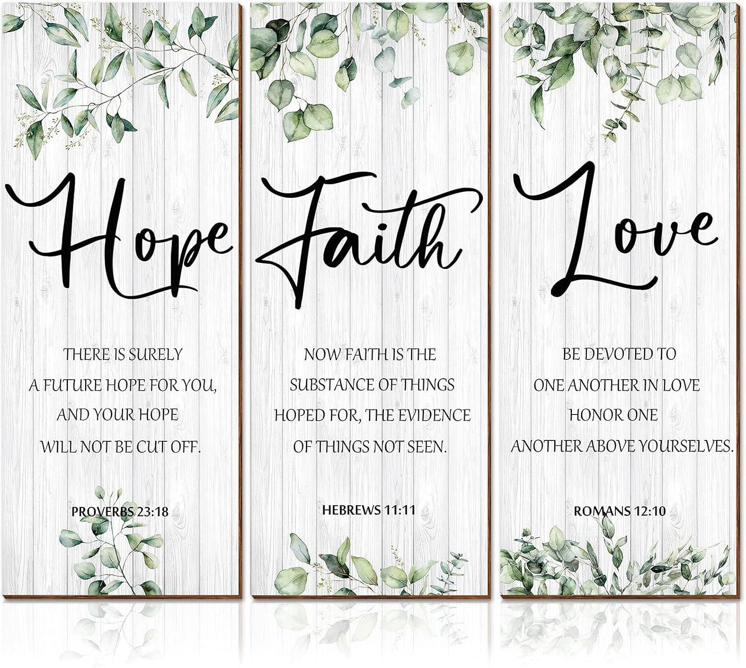 3 Pieces Wall Decor Christian Wall Decor Green Inspirational Art Scripture Hangi