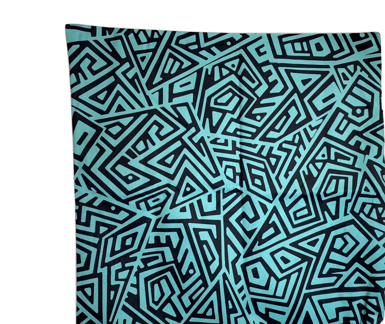 Set of 2 Decorative Pillow Case maze pattern for Sofa/bed teal/black size 17X17″