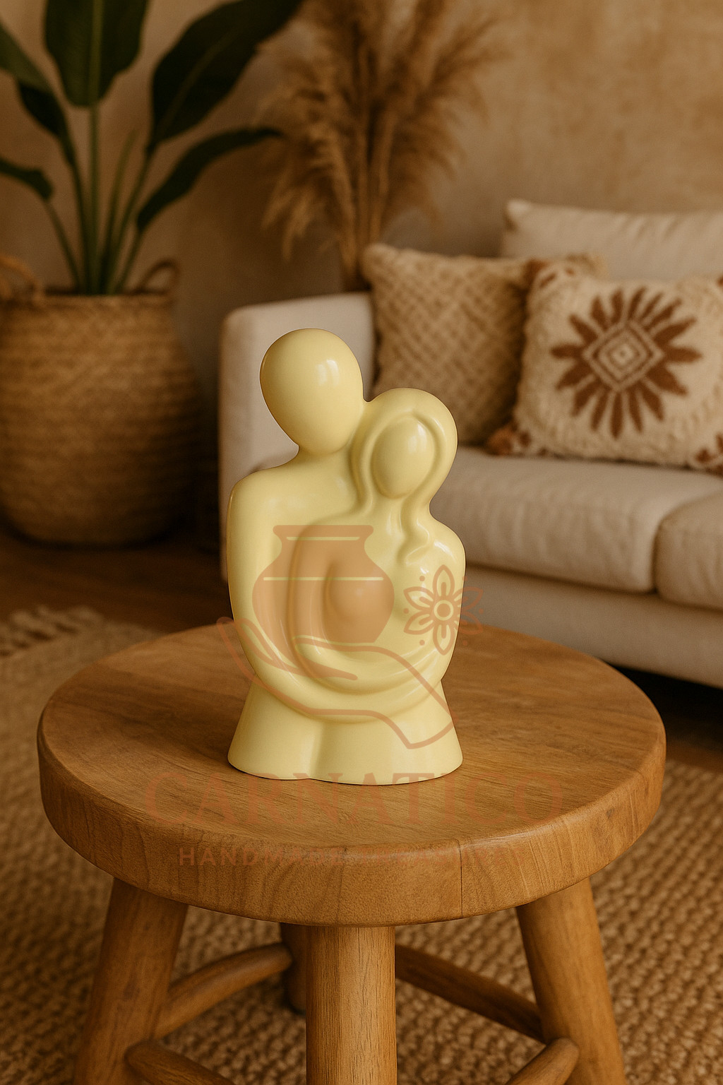 Modern Abstract Couple Sculpture – Romantic Minimalist Home Decor