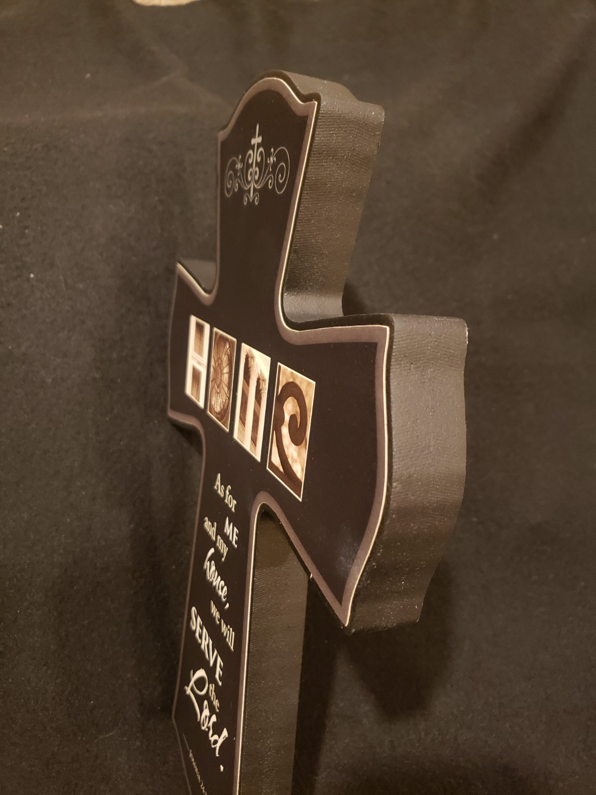 Religious Hangable Cross, P. Graham DUNN Alphabet Photography, Joshua 24:15, NEW