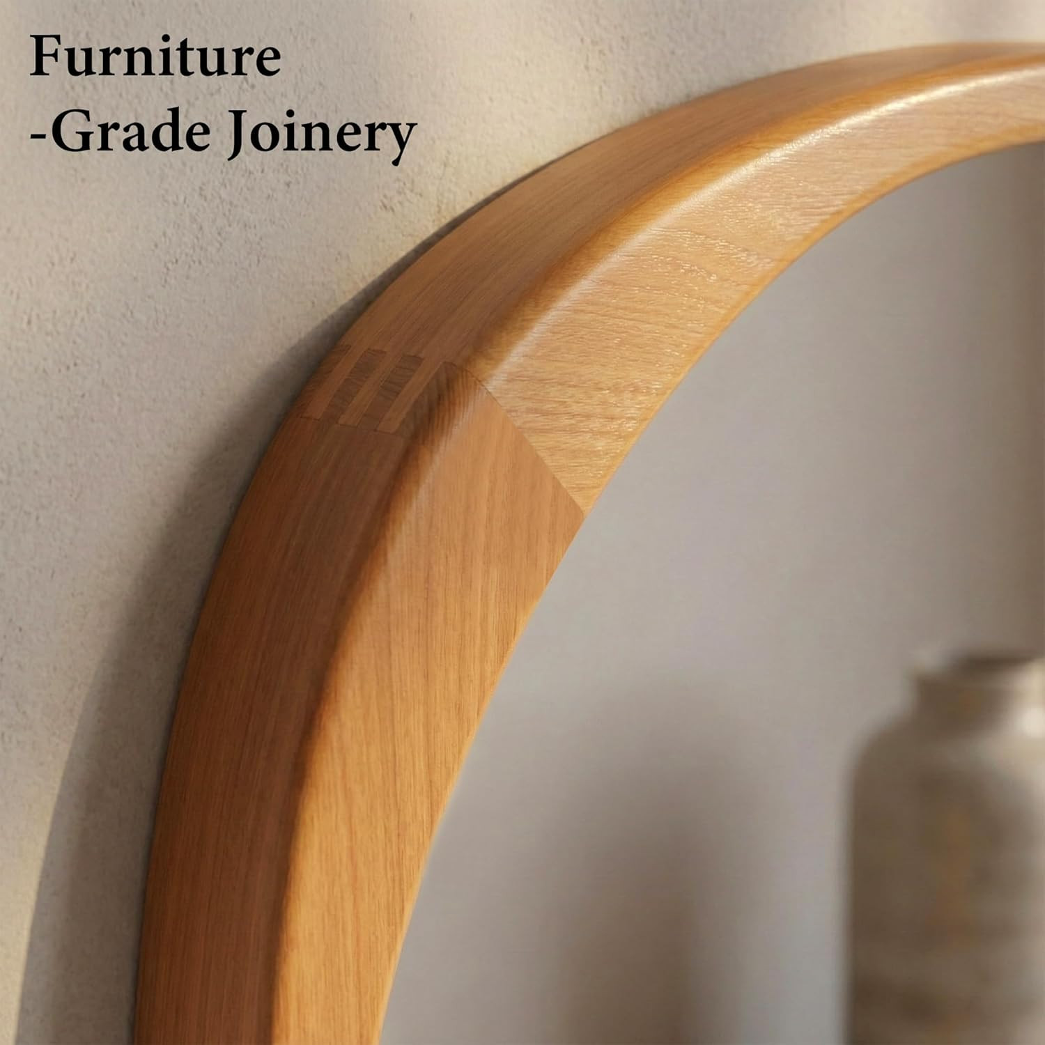 Asymmetrical Solid Wood Mirror – Japandi Boho Natural Accent in Warm Walnut