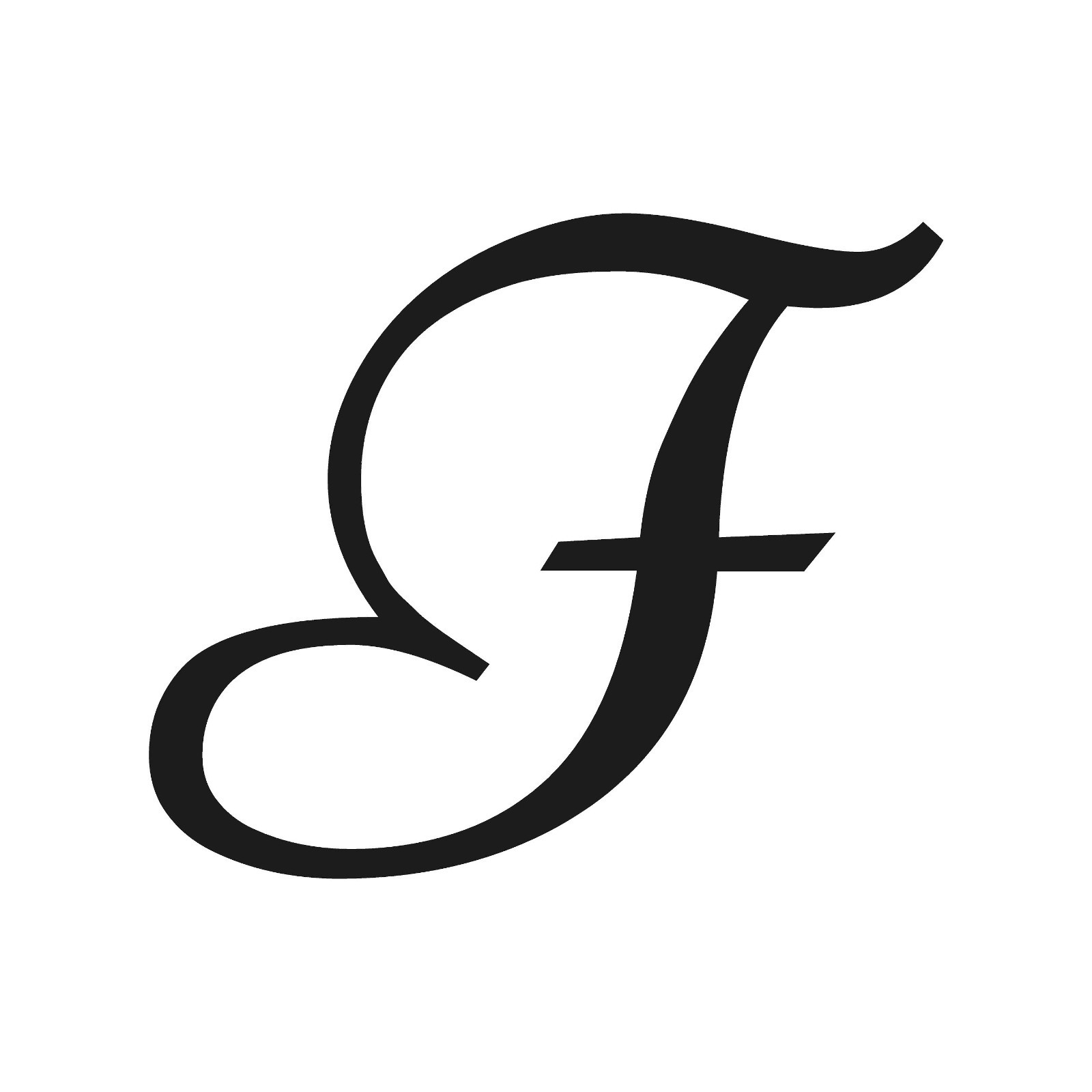 Script Letter F Initial Font Vinyl Sticker Decal Monogram Elegant