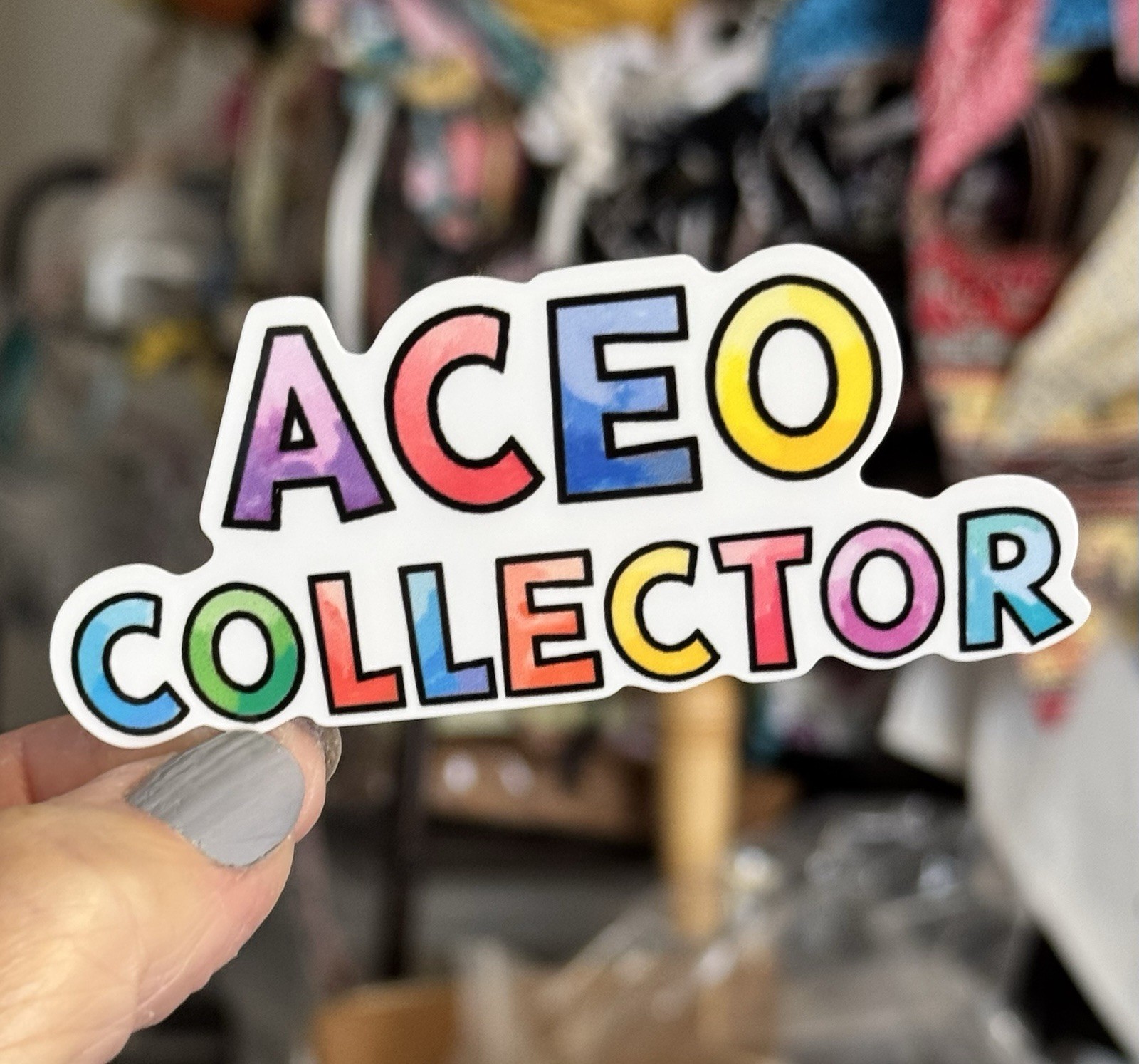 ACEO Sticker, ACEO Collector, Artist cards , 1.5×3”, Waterproof