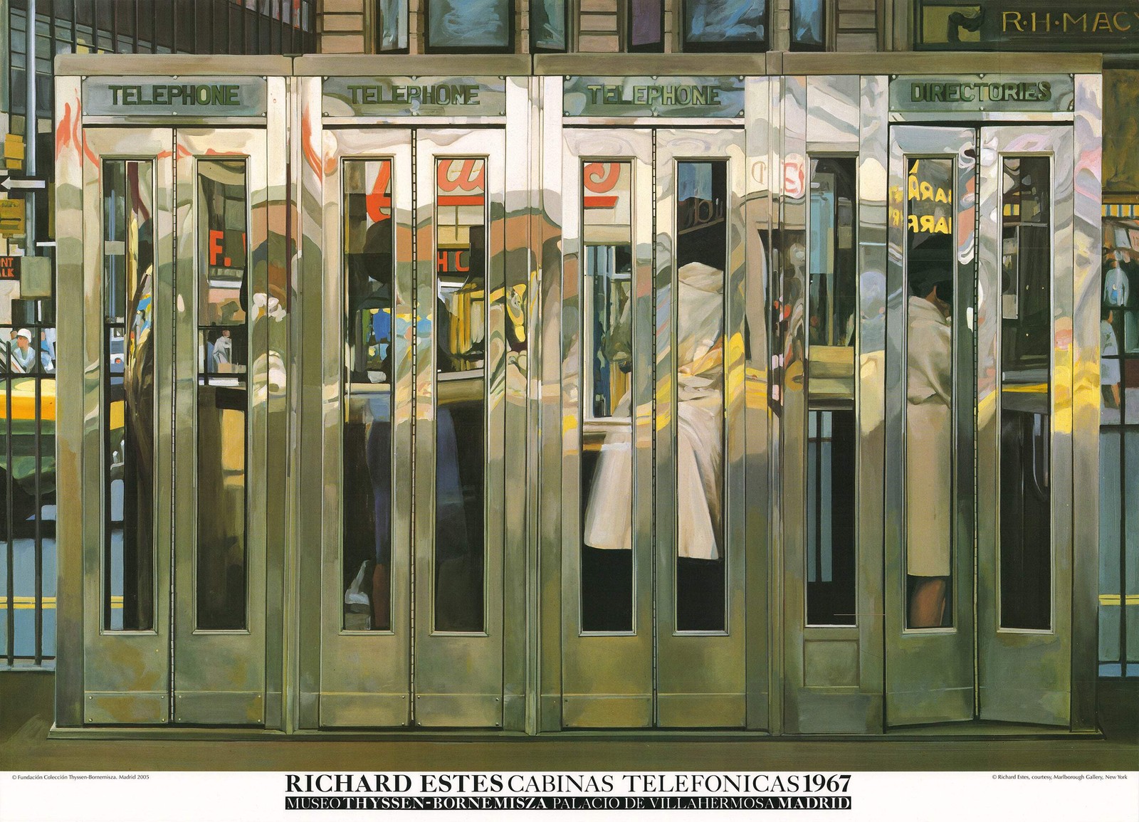 RICHARD ESTES Telephone Booths 25.5″ x 35.5″ Offset Lithograph 2005 Pop Art
