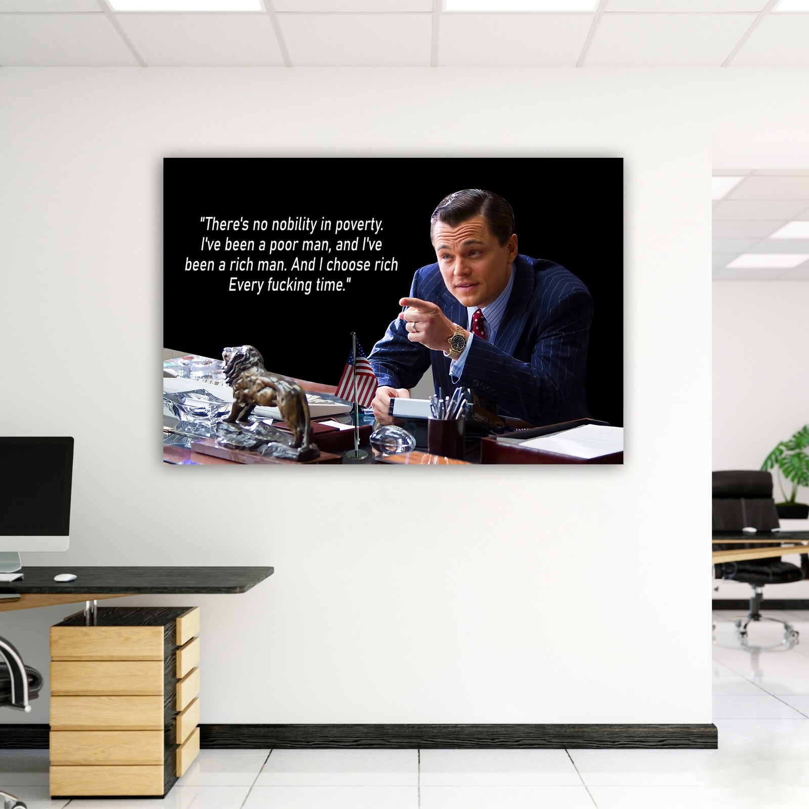 Wolf of Wall Street Framed Canvas Movie Poster Motivational Leonardo DiCaprio