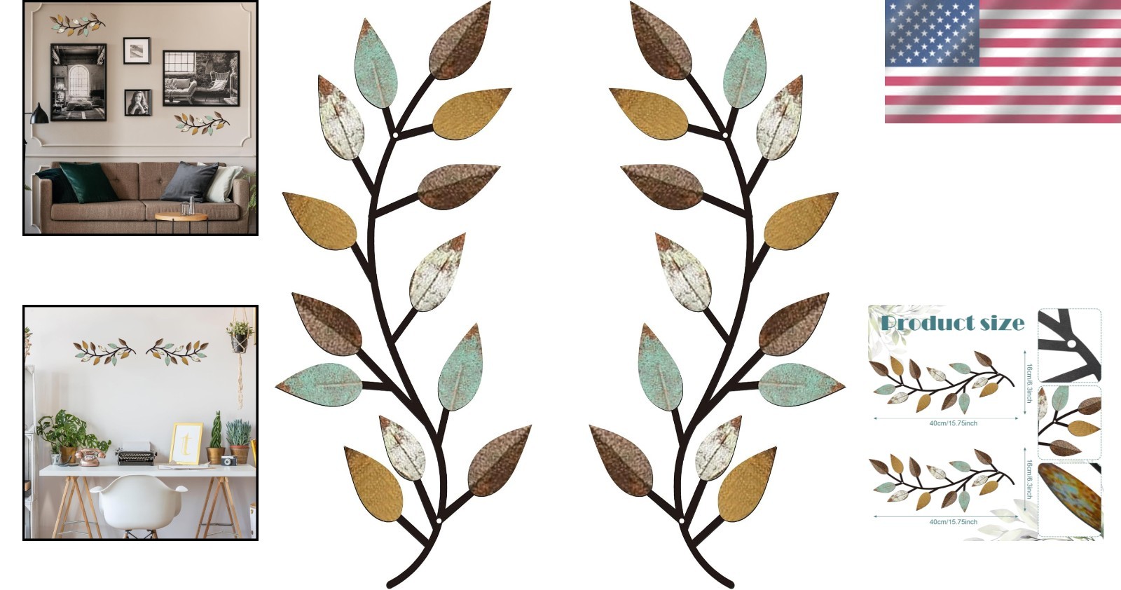 Lightweight Leaf Wall Decor – 2-Piece Set for Easy Hanging and Beautiful Spaces