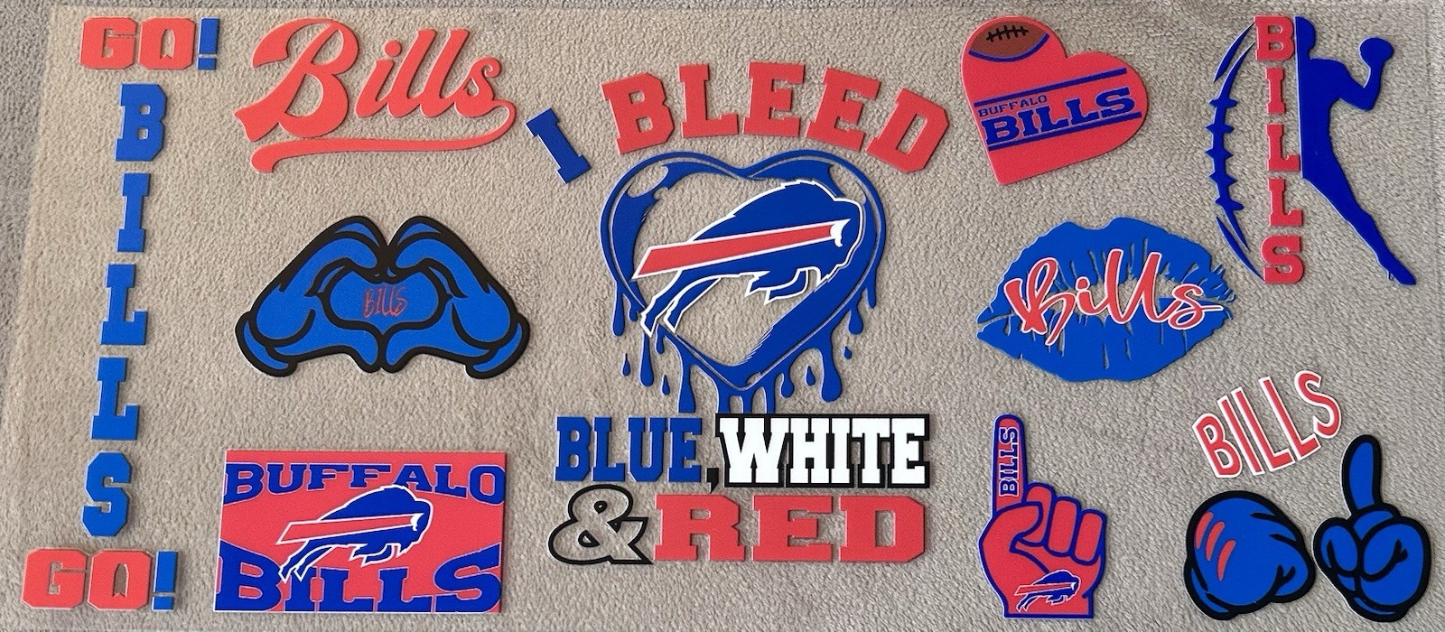 BUFFALO Football Team UV DTF Transfer Sticker Cup Wrap DIY Cups Glasses Bottles