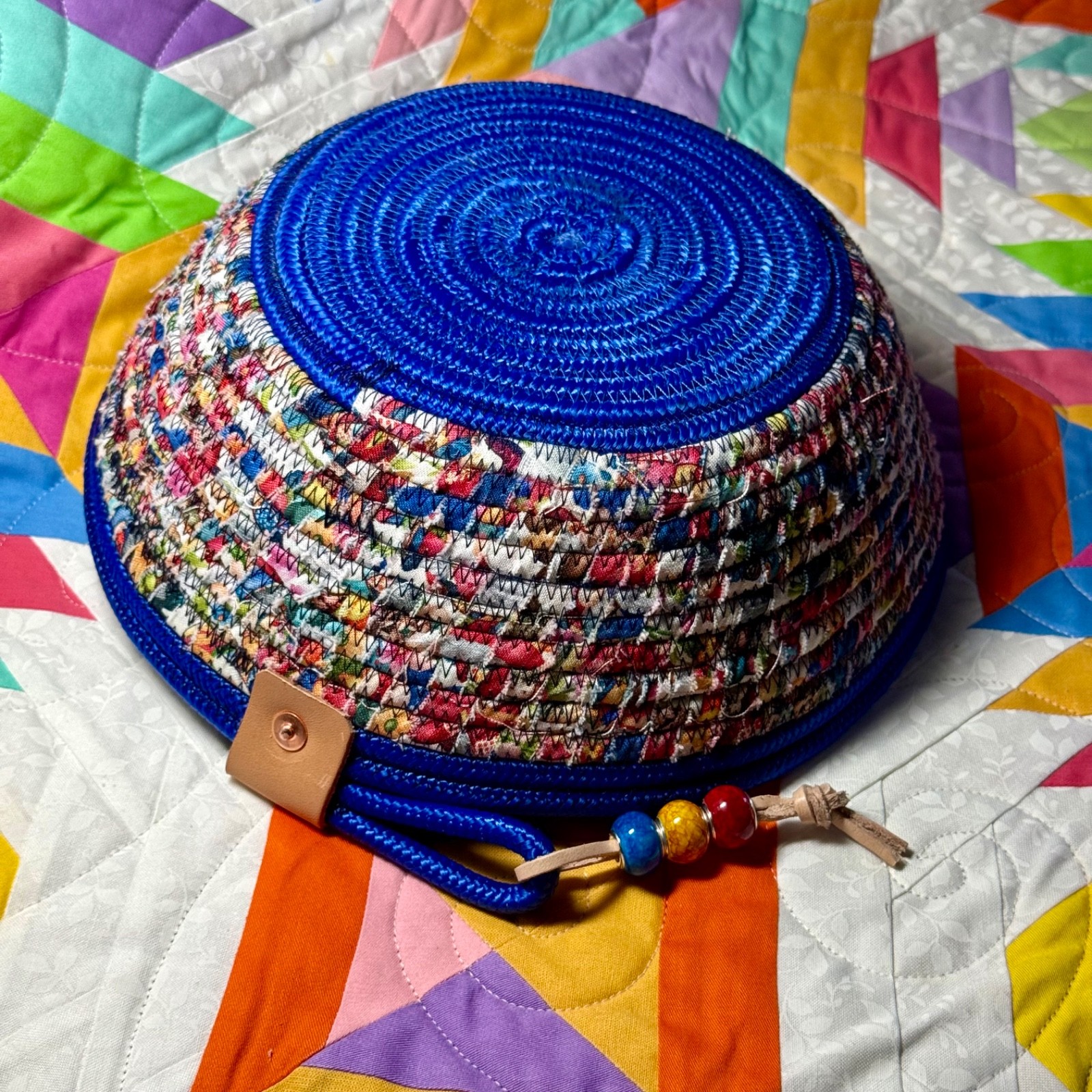 Handmade Fabric Wrapped Rope Bowl Gnomes Colorful Gnomes Nice See Video And Pic