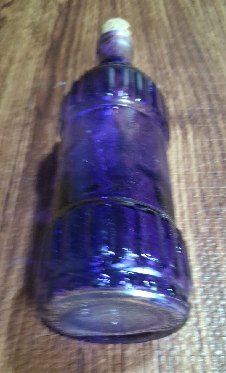 Vintage Cobalt Wine Blue Glass Decorative Textured Bottle 9″
