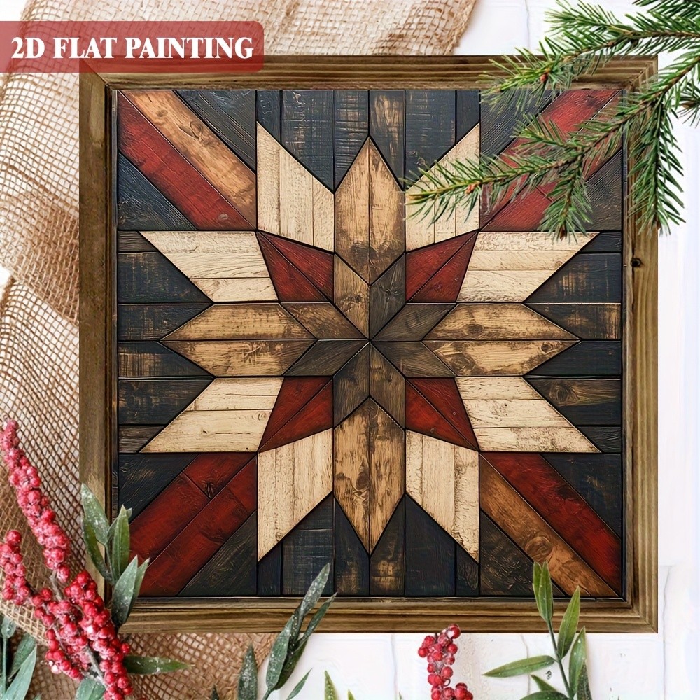 Vintage Farmhouse Barn Star Plank Wall Art Rustic Christmas Decor Plaque Gift