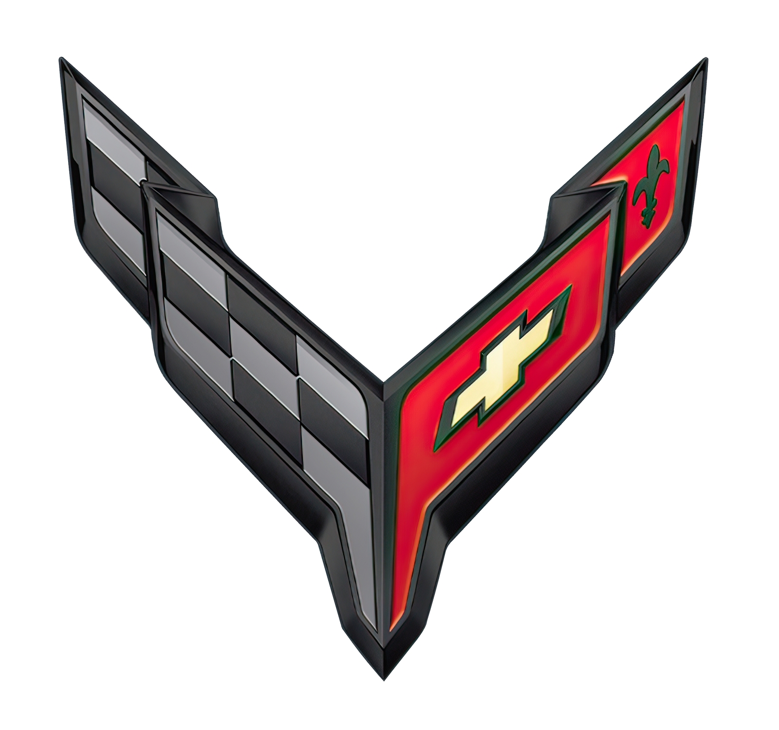 Corvette C8 Black Edition Crossed Flags Steel Sign
