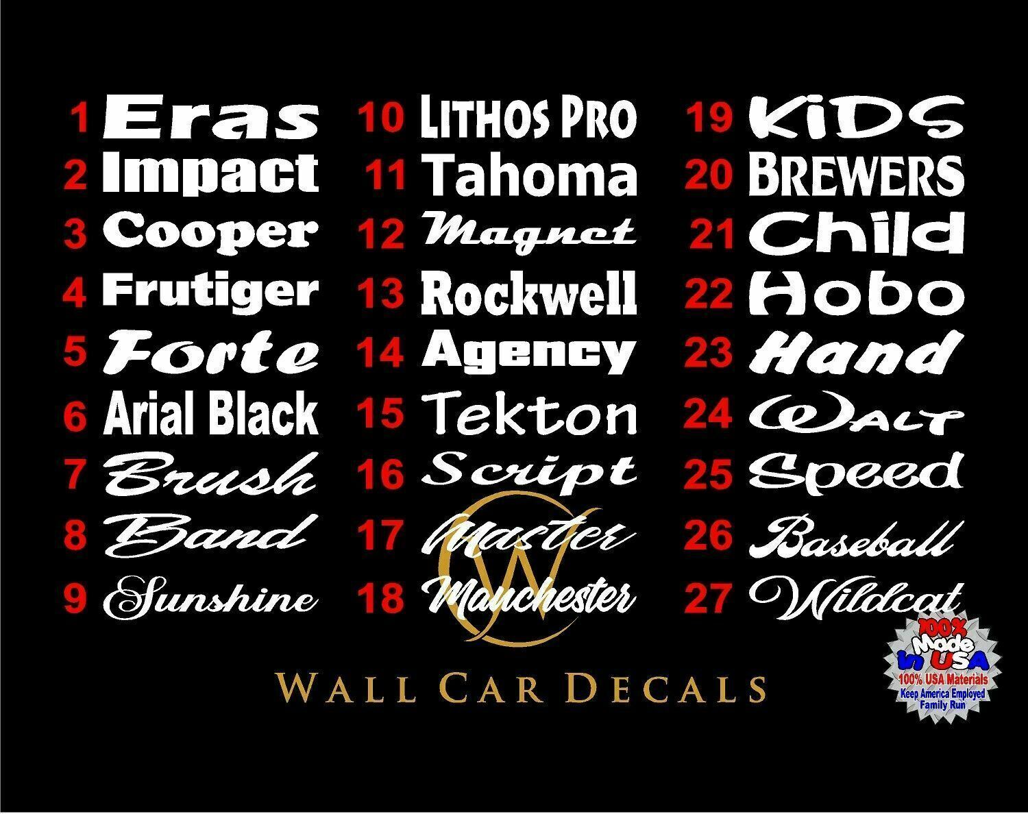 Custom 2″ x 15″ Text Vinyl Decal Lettering Name Window Wall Door Words Sticker