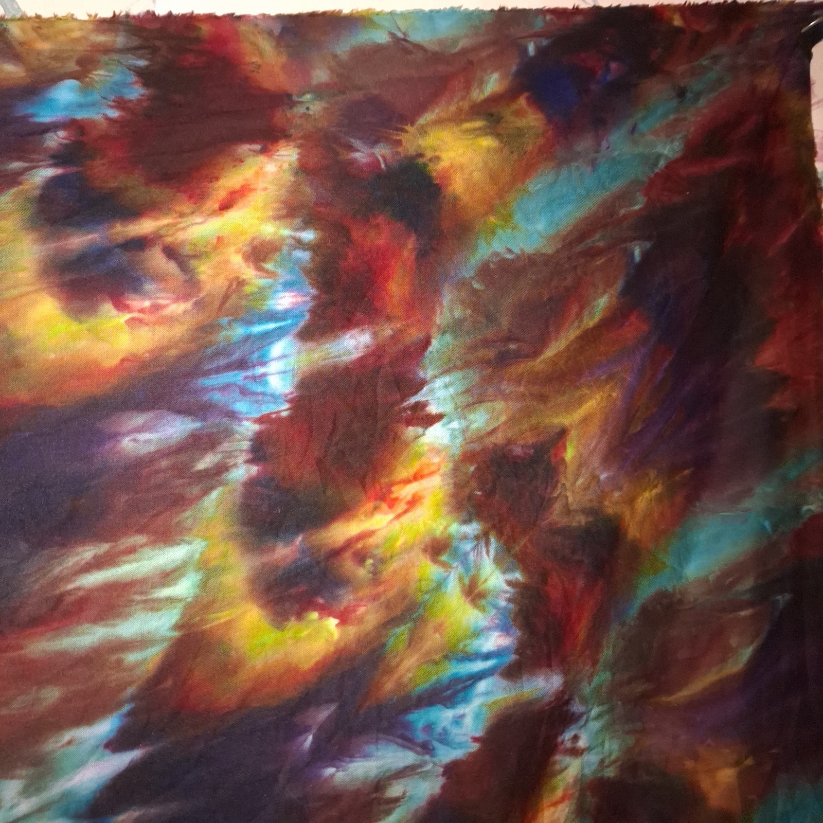 Stunning Quality Handmade Tie Dye Tapestry 44x72in. “Occult Flame” Wall Art