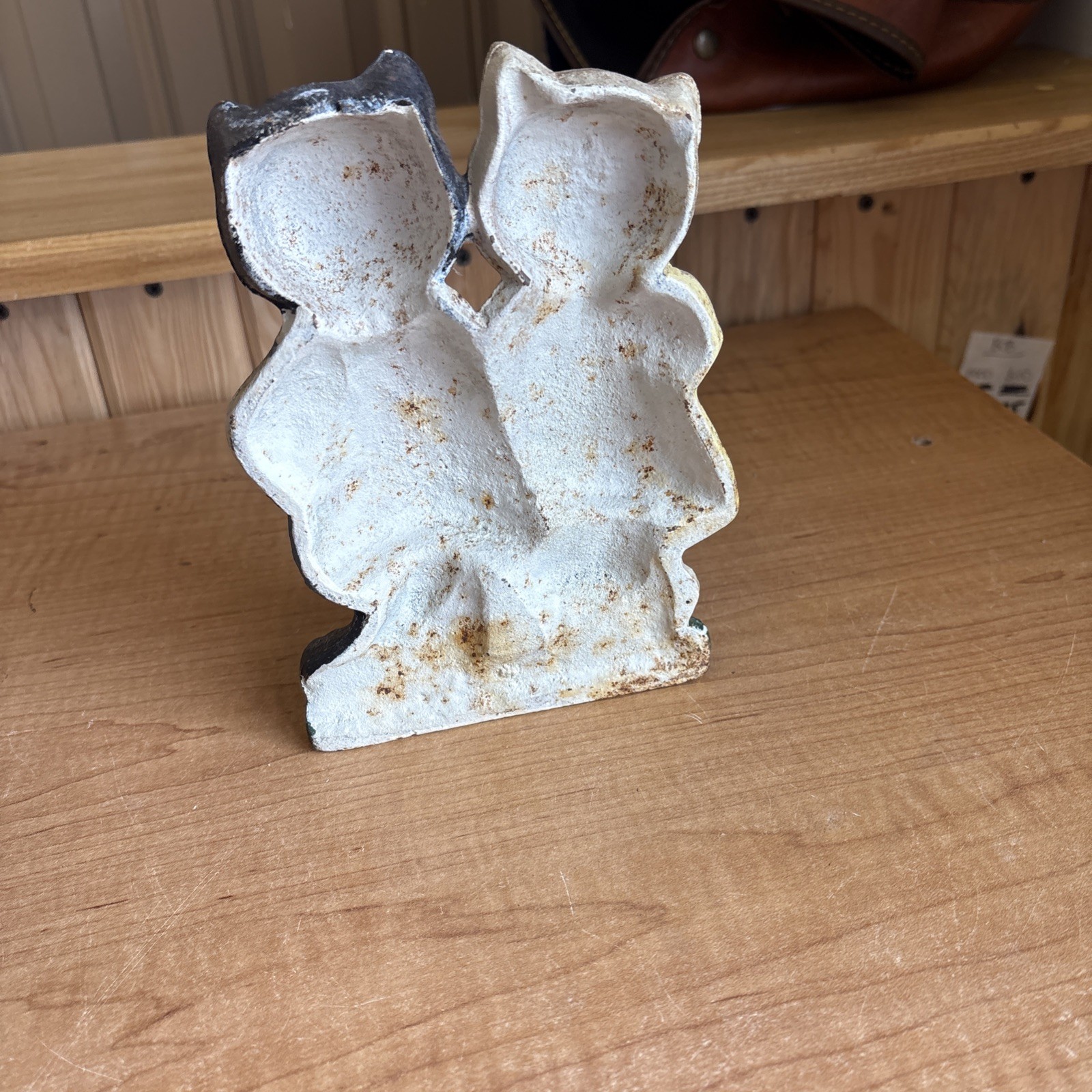 Antique Cast Iron Cat Couple Painted Doorstop Multicolor 🔥🔥🔥