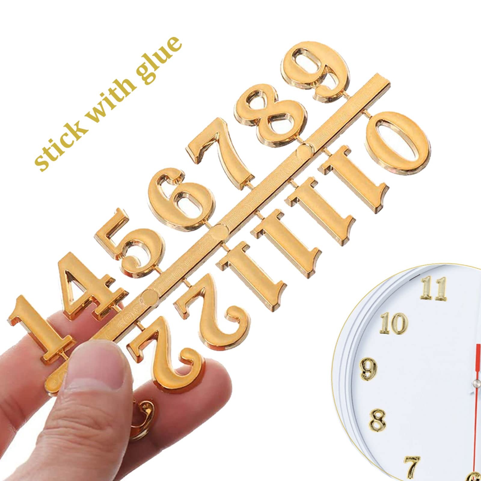 6Pcs Clock Numerals Kit Arabic Roman Numbers for DIY Repair Parts Replacement