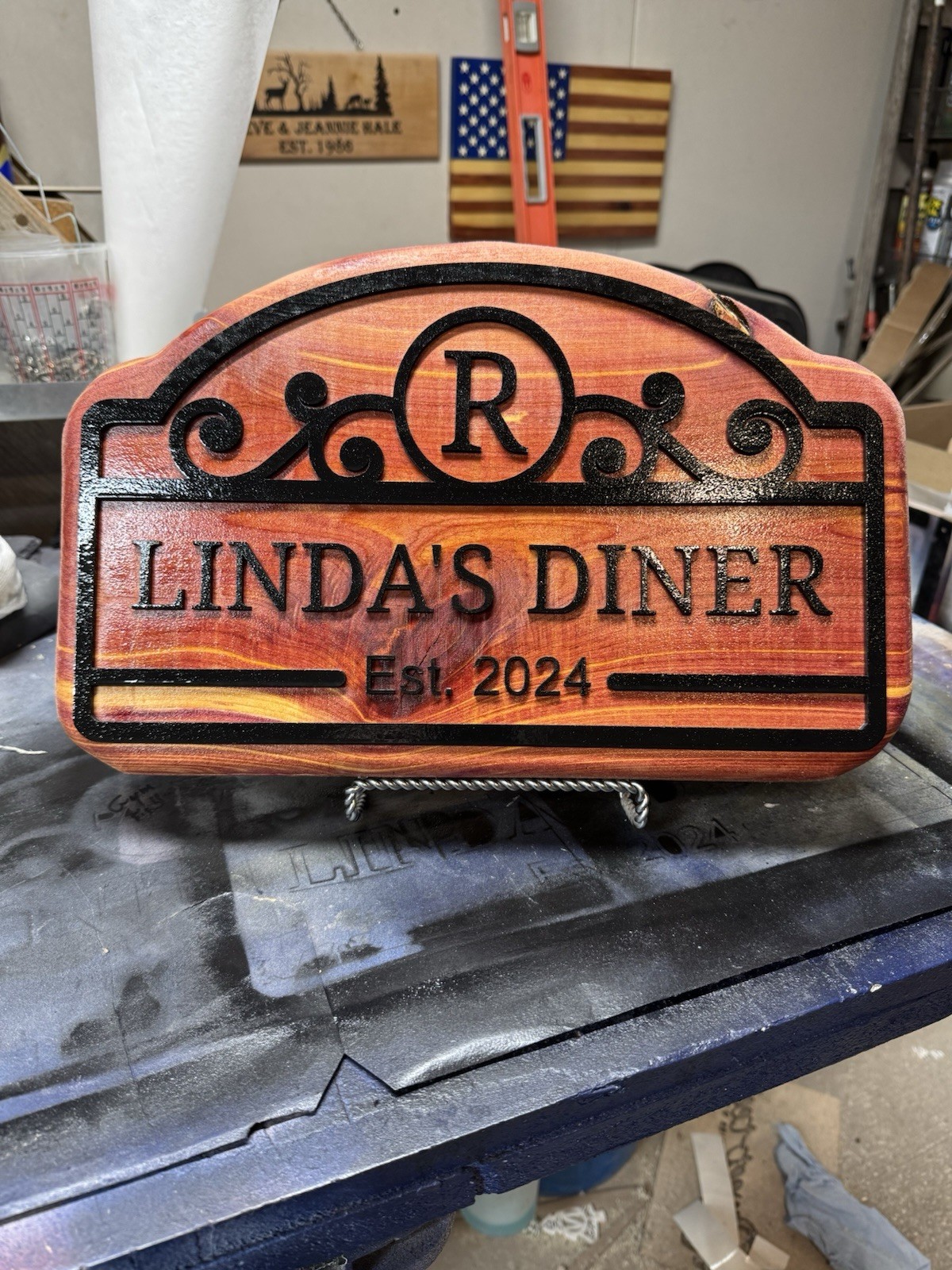 Cedar Established Plaque Wood Sign