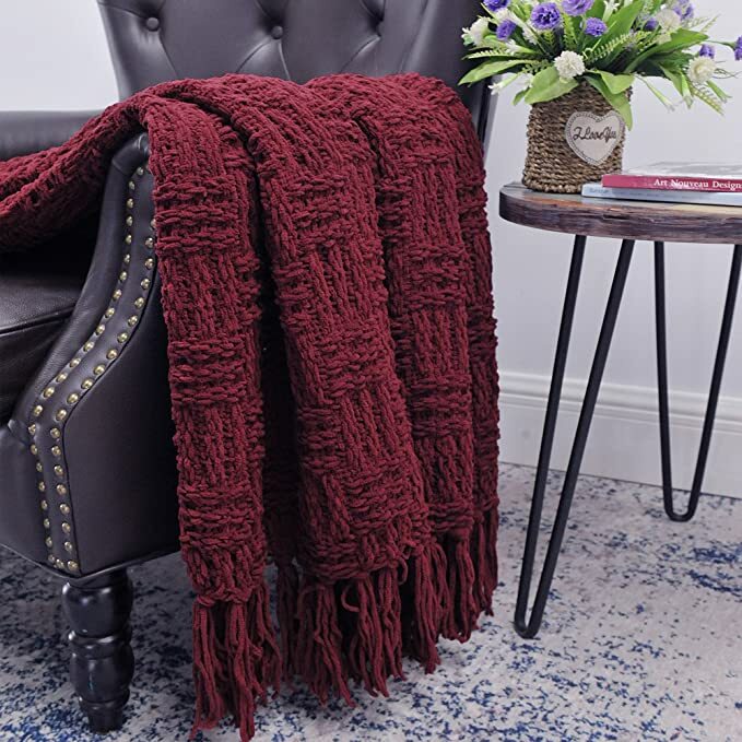 HST Cable Knit Throw Blankets with Tassels Soft Cozy Fluffy Couch Bed Sofa Decor