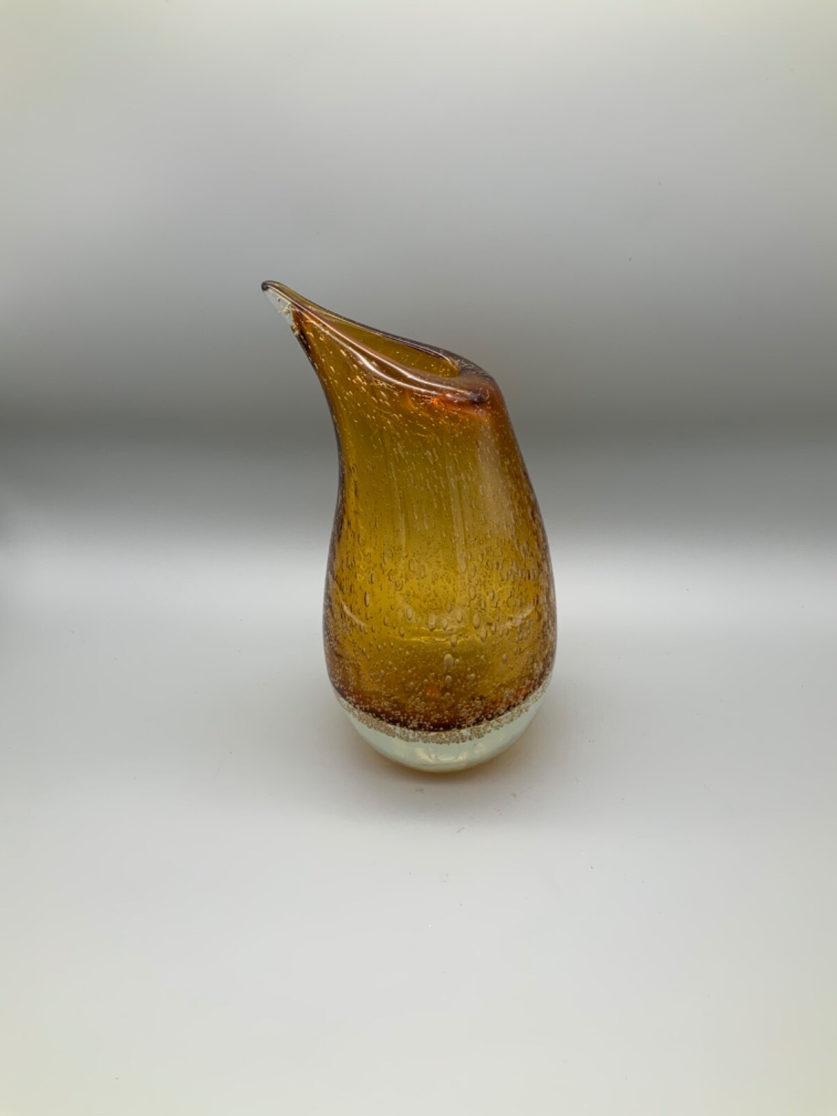 Vintage Amber Glass Bullicante Vase Heavy 3 lb. 9 oz. Home Essentials style 1806