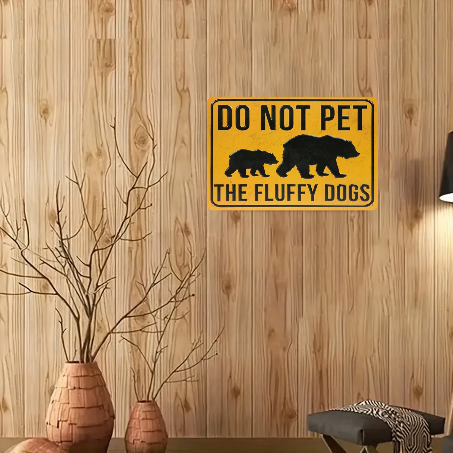 [Vintage Country Bear Sign] 12×8 Inches Vintage Country Bear Cabin Aluminum Meta
