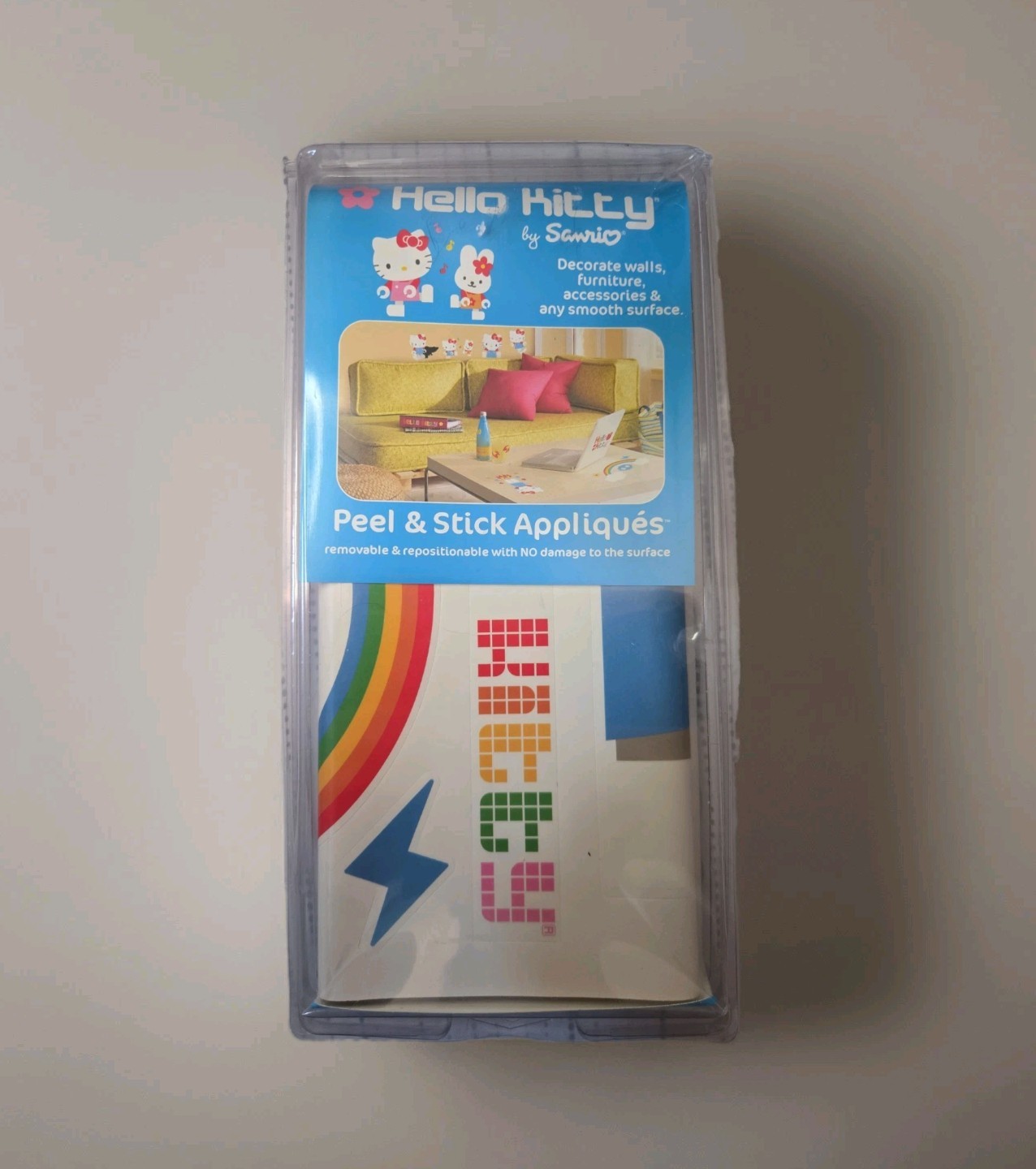 Vintage Hello Kitty Peel & Stick Wall Decals Rainbow Sanrio Y2K NEW Unique