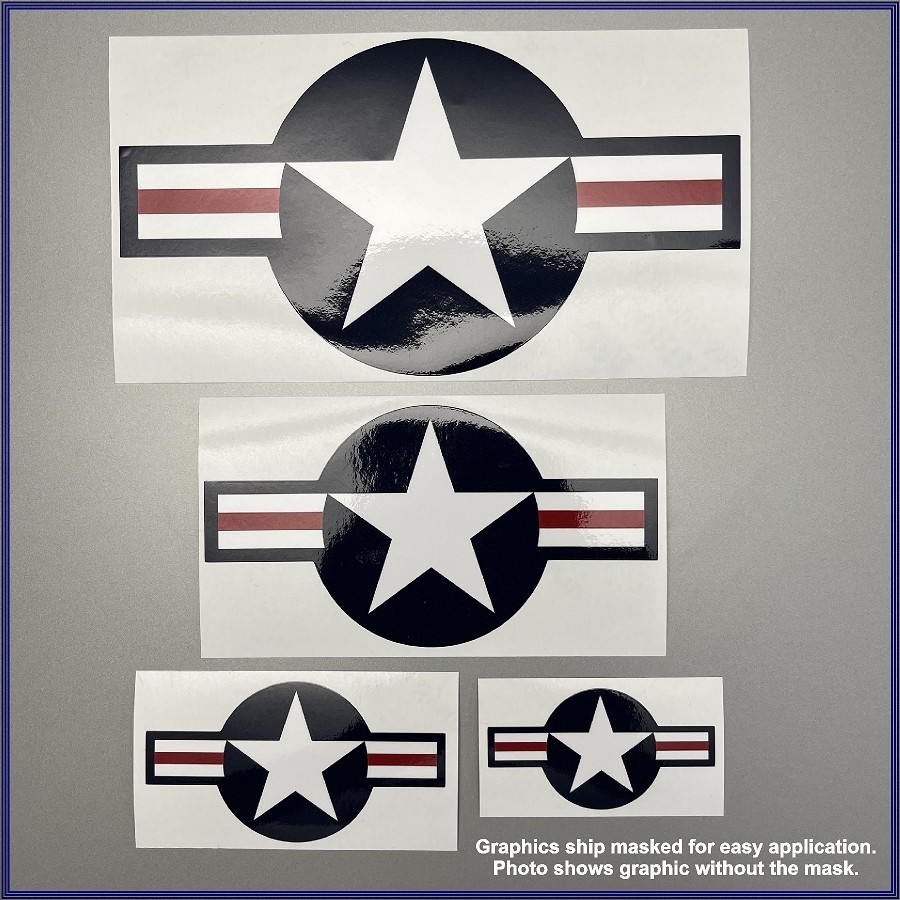 US Air Force Roundel Laminated and Masked Stickers Choose from 4 Sizes
