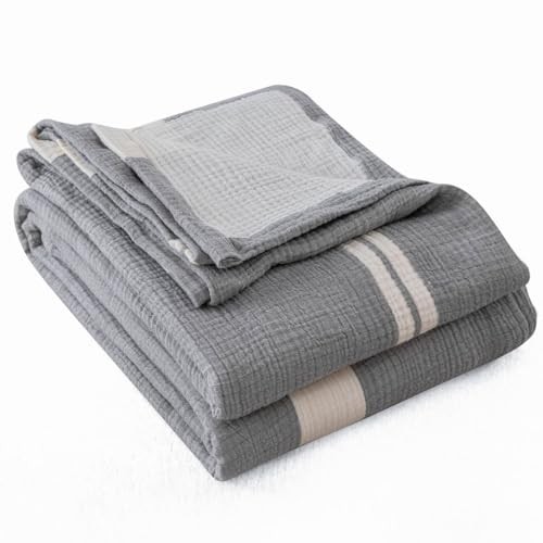 100% Cotton Muslin Throw Blanket 50” x 70” for Adults Toddlers and 50×70″