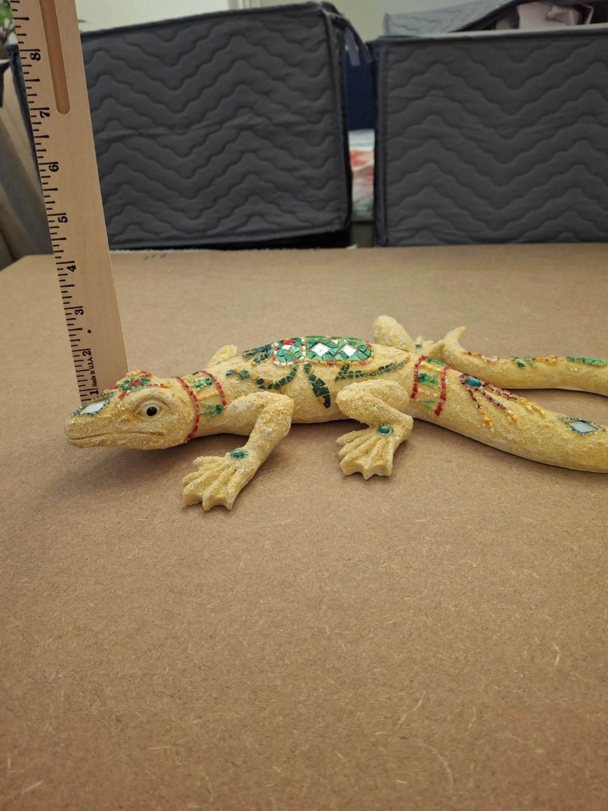 Large Mosaic Gecko Wall Decor Lizard Plaque Tropical Boho Garden Art 36cm