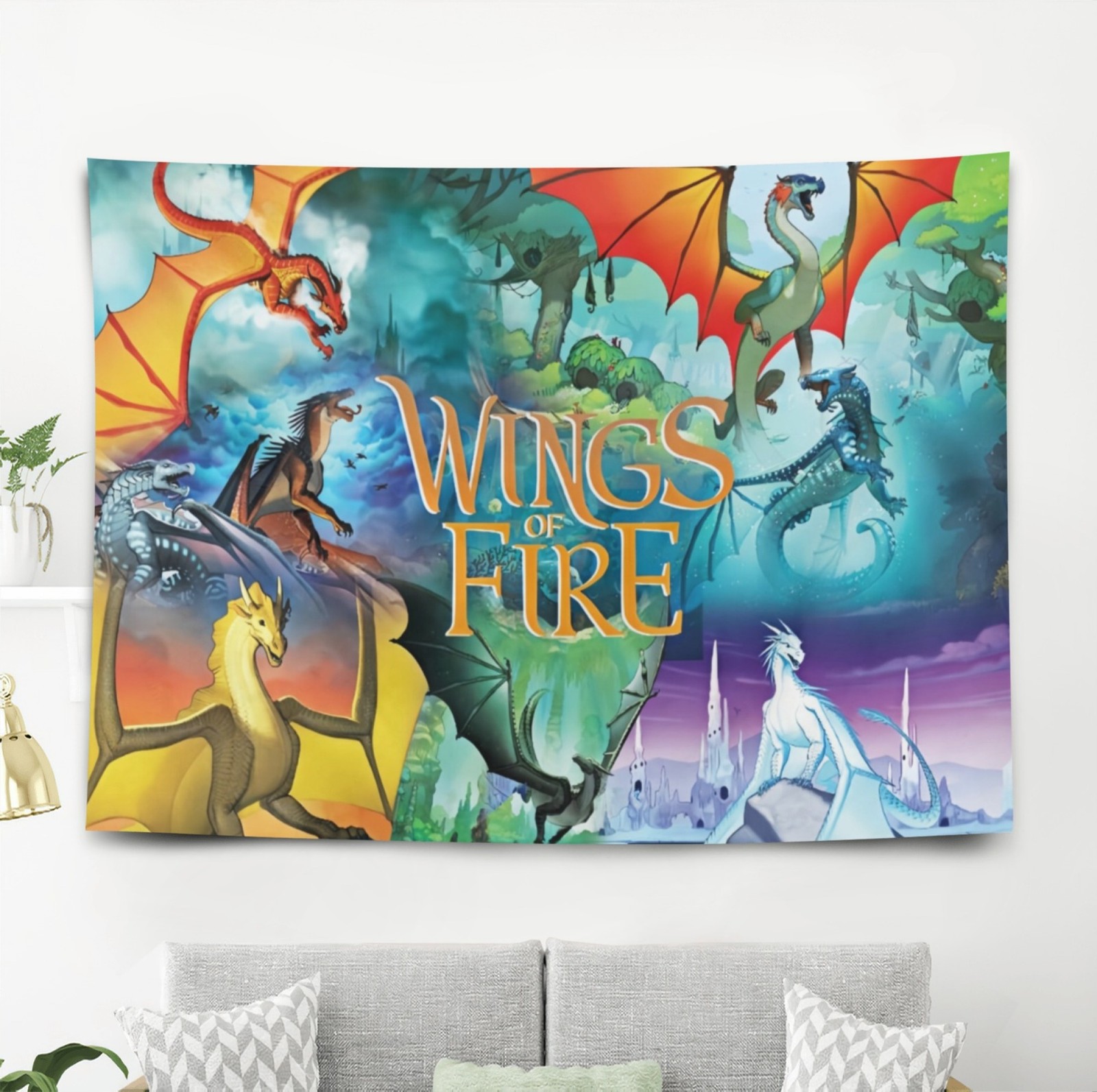 Wings of Fire Tapestry Wall Hanging for Bedroom Girls Wall Decoration