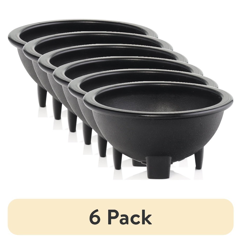 6-Pack 10 oz Small Black Salsa Bowls for Serving Dip Snacks Condiments