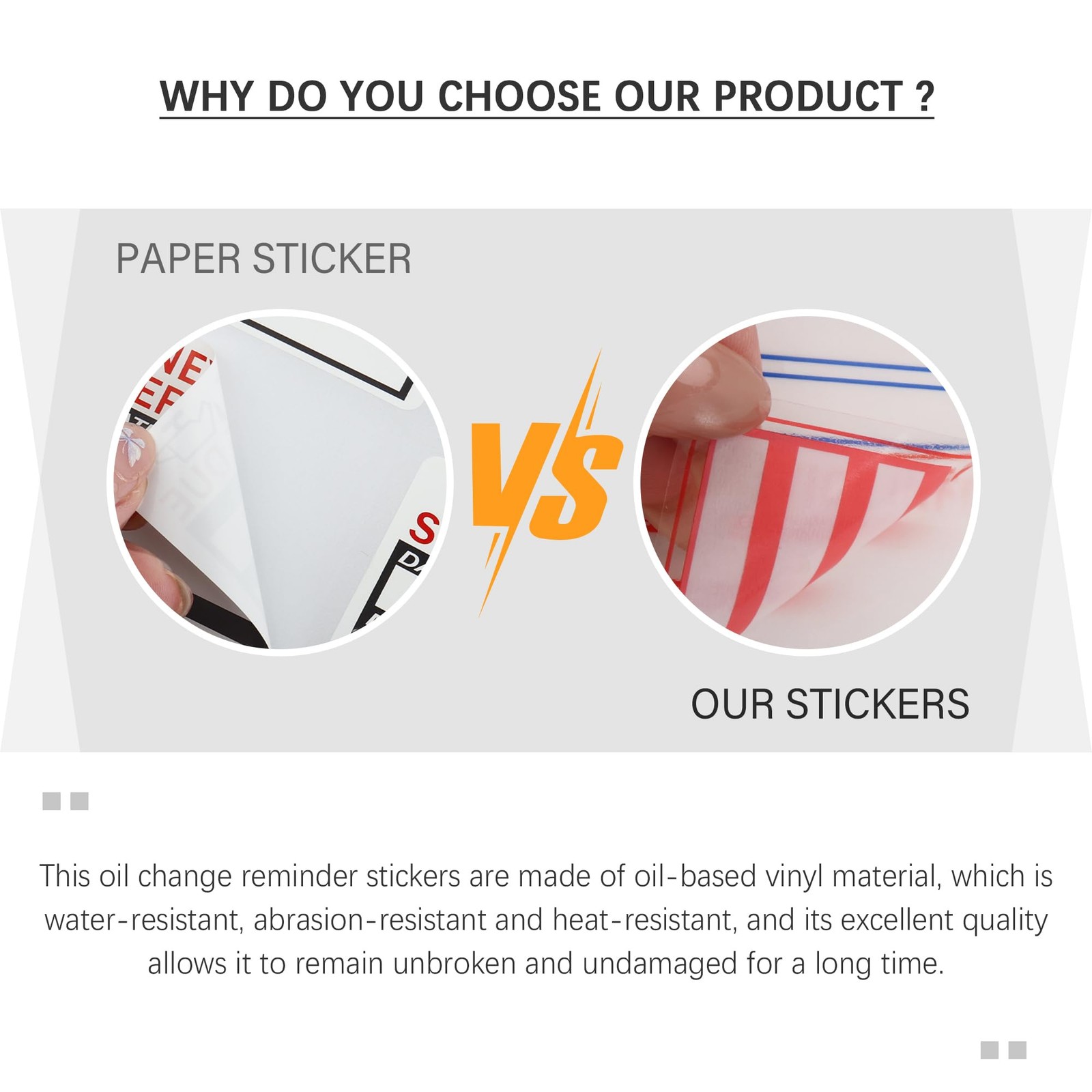 Oil Change Stickers for Windshield Next Service Due 2×2 inch 300PCS Durable