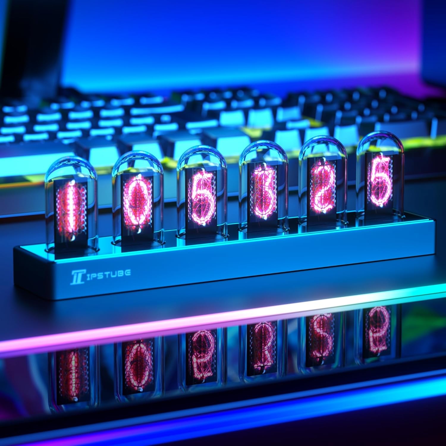Nixie Tube Clo, Digital Clo, RGB Full-Color Neon Glow Tube, IPS Color